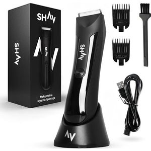 SHAV™ CutFree™ Intiem scheerapparaat voor mannen, waterdichte elektrische trimmer, nat/droog tondeuse met verwisselbare keramische mesmodule, bodygroomer voor intiem en lichaamshaar, mannenverzorging,
