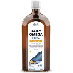 Osavi Daily Omega + D3, 1600mg Omega 3 (Natural Lemon) - 500 ml.