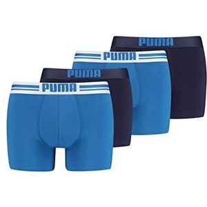 Placed Logo Boxer 4-pack blauw, S heren
