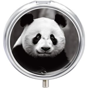 Zwart Wit Panda Pil Case Reizen Pil Container Mini Reizen Geneeskunde Tablet Vitamine Houder Organizer Geneeskunde Kabeljauw Leverolie Opslag