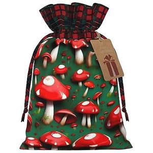 Red Cap Paddestoelen Herbruikbare Gift Bag - Trekkoord Kerst Gift Bag, Perfect Voor Feestelijke Seizoenen, Kunst & Craft Tas