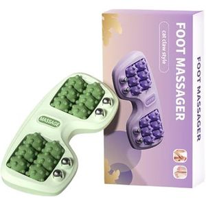 Voetroller - draagbare dubbele voetmassage-roller en voetmassageroller voor diepe weefselontspanning, reflexologie, voetmassageapparaat, ideaal voor thuis, kantoor, reizen