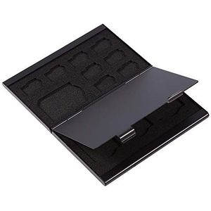 12 slots aluminium opbergdoos geval voor micro sd-kaart & tf-kaart geheugenkaart houder, 3.66 ""x 2.36"" x 0.39 ""(Zwart)