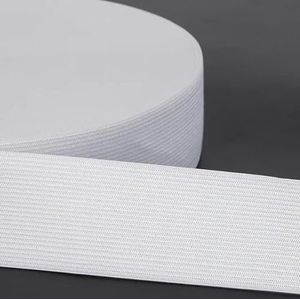 yards/lot Platte brede zwart witte stretching elastische band Voor kleding broek kleding rubber nylon kledingstuk naaien materiaal-wit-15mm