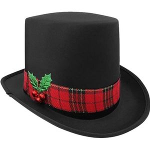 Luxylei Zwarte Kerstmuts Kerstmuts Kerstmis Non-woven Topper Kerst Fancy Dress voor Kerstfeest