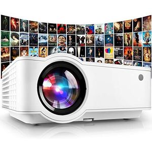 PONER SAUND Projector, 2024 verbeterde mini-projector 1080P ondersteuning thuisbioscoop videoprojector, compatibel met USB VGA AV SD HDMI Smartphone PC Laptop PS3 PS4