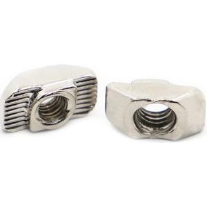 T-gleufmoer, M3-M8 vernikkelde hamerkop T-moeren for aluminiumprofielen serie 20-45, verpakking van 10-20 stuks(30-M4 20pcs)