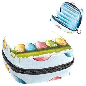 Kleurrijke Eieren Maandverband Opbergtas, Grote Menstruatie Cup Pouch met Rits, Menstruatie Pads Bag Store Panty Liners Tampons voor Meisjes Vrouwen