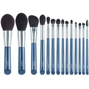 Make-up borstel-The Sky Blue 11 Stks Super Soft Fiber Makeup Borstels Set-Hoge Kwaliteit Face & Eye Cosmetische Pennen-Synthetische Haarborstel Cleaner voor make-upborstels