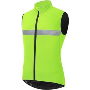 Veiligheidskleding hoge zichtbaarheid Wintervesten Mouwloze warme fleecekleding Buitensporten Beschermende veiligheidswerkkleding(Color:Green,Size:XXXL)