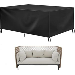 Tuinmeubelhoezen 300 x 250 x 100 cm Outdoor Patio Set Cover voor Stoelen Set Extra Grote Outdoor Tuinmeubilair Waterdicht Rechthoekige Patio Tafelhoes 600D Oxford stof, Winddicht, Anti-UV
