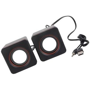 Computer Luidsprekers, 2.5Wx2 USB/DC5V Stereo Mini Cube 3.5mm Jack Bedrade Luidspreker Voor Desktop Laptop PC (Tweekanaals)