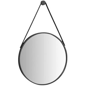 Badkamerspiegel Badkamer glazen wandgemonteerde spiegel zwart metalen frame cirkel hangende spiegel decoratieve spiegel, diameter 40-70 cm Muurdecoratie (Size : 70cm)