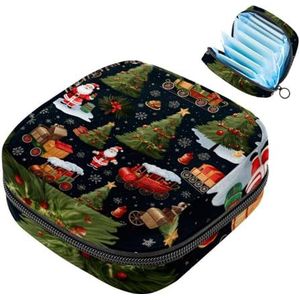 MUOOUM Kerstboom Patroon Maandverband Opbergtas Draagbare Menstruatie Tas Voor Vrouwen Tiener Meisjes Menstruatie Cup Pouch Nursing Pad Houder