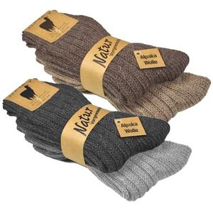 4 paar gemengd dikke alpaca-sokken voor dames en heren 35/38
