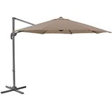 SVITA Parasol Ø 300 cm aluminium zweefparasol met standaard en zwengel, 360° hefboomconstructie, kantelbaar, uitgebreide zonwering, taupe, Groß