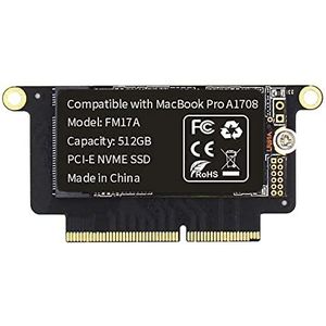 FLEANE FM17A 512GB PCIE 3.0x4 NVME 3D NAND TLC Flash SSD voor MacBook Pro Retina A1708 (2016-2017) Inclusief DIY Tools (512GB)