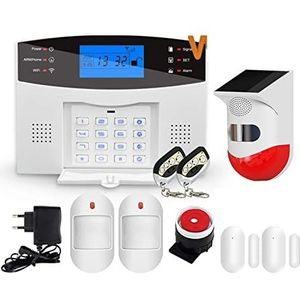 Huisbeveiligingssysteem Tuya Smart Home Alarmsysteem GSM Beveiliging Inbraakalarm 433MHz Draadloze Deur Raam Rookmelder Solar Sirene Kit Verbeter uw bescherming (Color : I, Size : Russian)