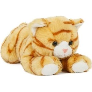 Pluche oranje/rode poes/kat knuffel 25 cm speelgoed - Huisdierenknuffels/knuffeldieren/knuffels voor kinderen