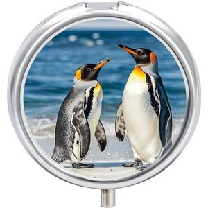 Pillendoos Draagbare Pinguïn en Zee Pil Case Leuke Pil Organizer voor Vitaminen Supplementen