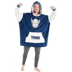 Marvel hoodies voor mannen, fleece oversized hoodie-deken, Avengers cadeaus voor mannen (Blauw/Grijs)