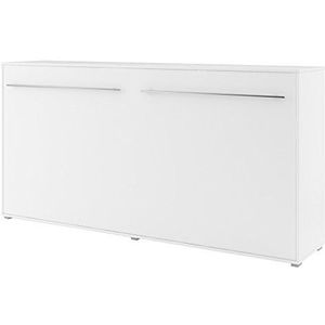 Kastbed Concept PRO Horizontaal, opklapbed, bedkast, wandbed, kast met geïntegreerd klapbed, functioneel bed (90 x 200 cm, wit, horizontaal)