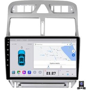 Wireless Carplay Screen for Car & Android Auto Head Unit Compatible with Peugeot 307 2001~2008 Touchscreen 9 Inch Double Din Car Stereo with Backup Camera Navigation 4G,C10 Pro