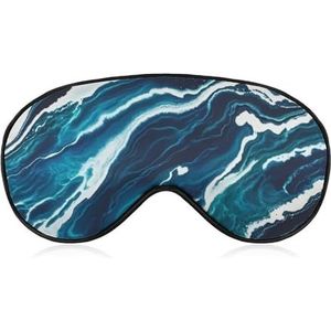 Ademend oogmasker marineblauw bedrukt zachte slaap oogmaskers met verstelbare riem ooglapjes lichtblokkerende oogmasker voor kantoor, dutje reizen
