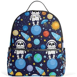 ALAZA Panda Astronaut Kleurrijke Space Planet Rugzak voor Jongens Meisjes School Boekenkast