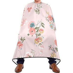 Haar knippen schort 140x168cm, roze bloem kappers cape verstelbare kapper jurk zachte salon kapper cape, voor haar styling, kapperszaken, mannen