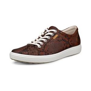 ECCO Women's Soft 7 Sneaker, Mink/Black/Coffee Reptile Print, 11-11.5