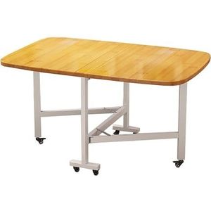 Klaptafel/eettafel, rechthoekige tafel for huishoudelijk gebruik, verplaatsbaar op wielen, tafel for 4-6 personen (Color : D, Size : 120x70cm)