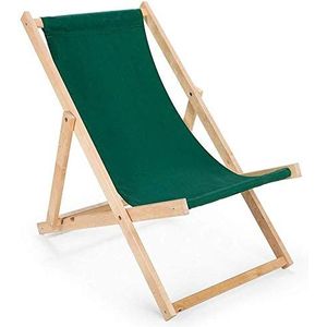 BAS 2 x houten ligstoel klapbaar houten klapstoel relaxligstoel tuinligstoel strandstoel (groen)