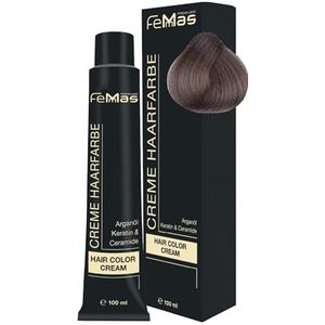 FemMas Haarverf lichtblond as 8.1, crème haarverf met arganolie, keratine en ceramiden, als duurzame haarkleuring of tint voor stralende, duurzame kleurresultaten, 100 ml