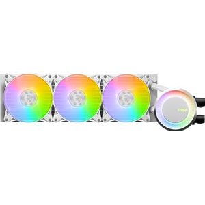 MSI MAG CORELIQUID E360 Wit - AIO RGB CPU Vloeibare Koeler - 360mm Radiator - 3 x 120mm ARGB PWN Ventilatoren.