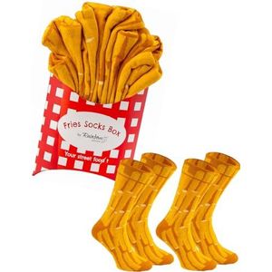 Rainbow Socks - Dames Heren Grappige friet Sokken Box Cadeau - 2 paar, Meerkleurig, 41/46 EU