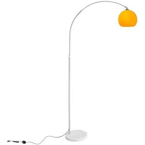 CCLIFE LED E27 booglamp hoogte verstelbaar marmeren voet wit oranje vloerlamp vloerlamp booglamp boogstandaard lamp