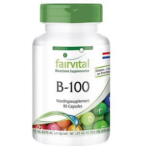 Fairvital | Vitamine B Complex capsules - alle B-vitaminen in hun bioactieve vorm - extra HOOG GEDOSEERD - 90 capsules