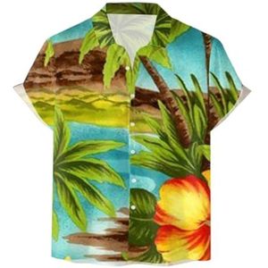 Heren Hawaiiaans Overhemd Met Korte Mouwen Zomers Bloemen Strand Funky Feest Overhemd heren t-shirt(Multi-colored A,4XL)