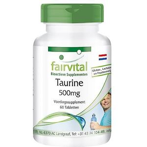 Fairvital | Taurine tabletten 500mg, voedingssupplement - HOOG GEDOSEERD - VEGAN - 60 tabletten