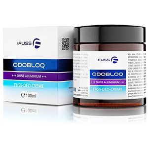 Mr. Fuss® Odobloq Geurverwijderaar, deodorantcrème tegen zweetvoeten en sterke voetgeur, zonder aluminium, 100 ml, voetcrème, voetverzorging voor dames en heren