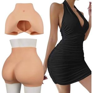 CRODRES Silicone Butt Panty Buttock Hips Enhancer Ondergoed Butt Shaper Controle Shorts gewatteerde Push Boxer Briefs voor Party,Bruin,One Size