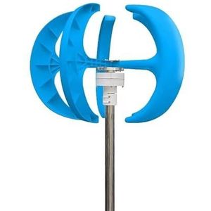 Windturbinegenerator, Verticale Windturbine Generator 2kw Windmolen 12v 24v 48v Geluidsarm Wind Speed ​​Start Met MPPT Laadregelaar for Thuisgebruik voor thuis, boerderij, campers, boten(Blue,WITH MPP