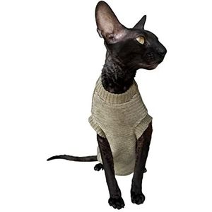 Kotomoda Katten T-shirt Olive voor Sphynx en naakte katten (Medium)