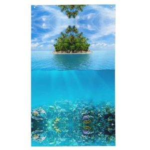 Onderwater koraalrif zeebodem 3 x 5 voet lente vakantie banner kleurrijke paastuin vlag decoratieve huis vlag banner met doorvoertules voor buiten binnen Pasen Party Decor (klassieke stijl)