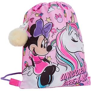 Disney Minnie Mouse Trekkoord Gymtas Meisjes Eenhoorn Zwemtas Kinderkamer Rugzak, roze, Eén maat