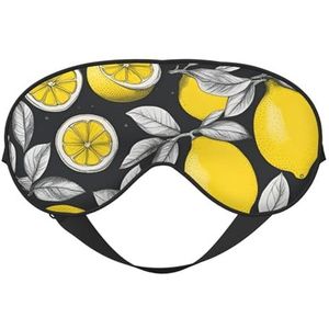 Citroen Fruit Patroon Print Lichtgewicht Slaap Masker Ademend Lichtblokkerende Reizen Yoga Outdoor Avonturen