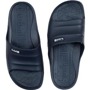 budmil Uniseks badschoenen, waterdichte badslippers voor dames en heren, saunakandalen, donkerblauw, 40 EU