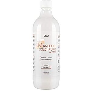 Farmazan - Sweet Almond Oil Pure 100% - 1 liter - Cold Pressed - Ideal for Hair Care and Dry Skin - Made in Italy