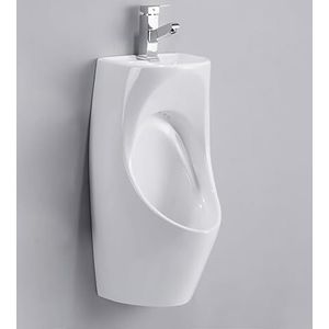 ZDMZR Urinoirs for Mannen, Morsbestendig, met Wastafel en Kraan, Keramische Urinoirs, Urinoirs for Mannen, Morsbestendig Nacht, Urinoirs for Mannenbadkamer, Buitenurinoir(Pull-out faucets)